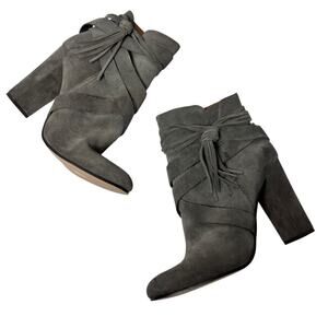 GIANNI BINI GRAY TASSEL HEELED WOMEN ZIP UP BOOTS SIZE 8.5